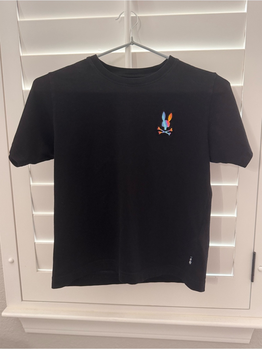 Kids Black Graphic Logo Tee - Multicolor Psycho Bunny Emblem